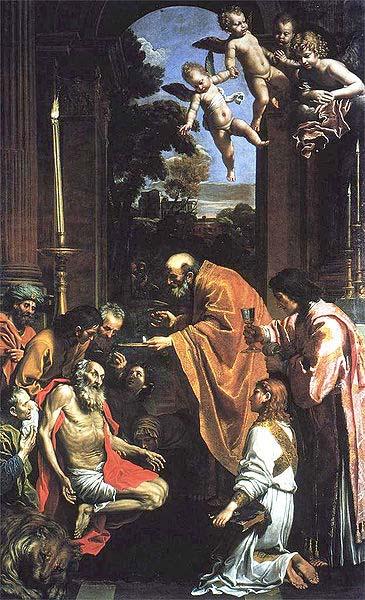 Domenico Zampieri Last Communion of St. Jerome, France oil painting art